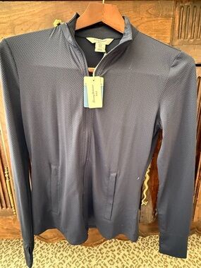 Tommy Bahama Navy Lightweight Textured Zip Jacket